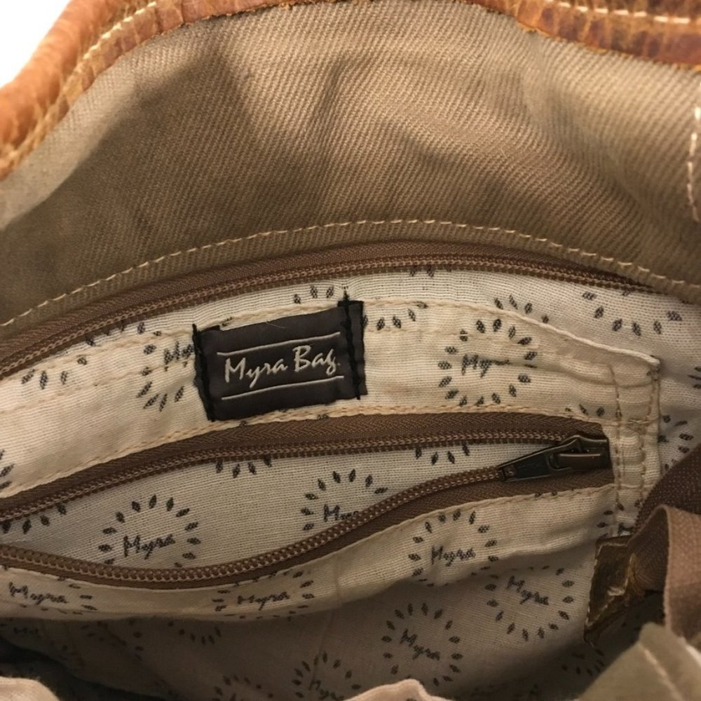 Myra Canvas Leather Rug Crossbody Bag - Picture 7 of 10